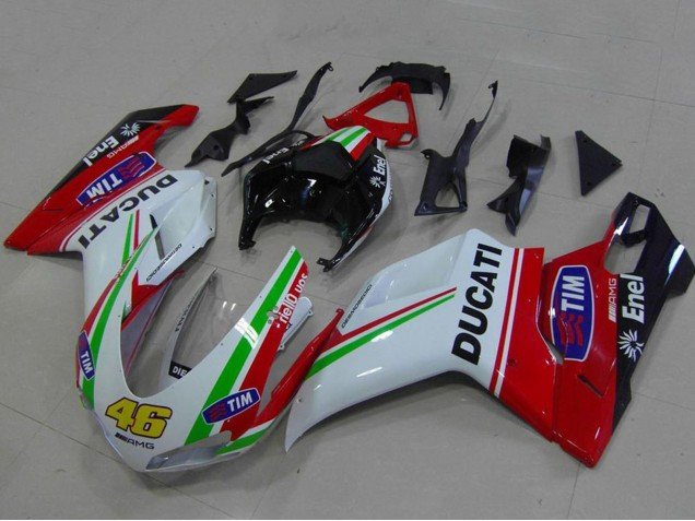 2007-2014 White Red Green Glossy Black Yellow 46 Ducati 848 1098 1198 Motorcycle Fairings