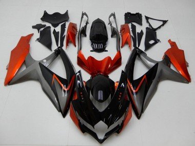 2008-2010 Orange Grey Glossy Black Suzuki GSXR 600/750 Motorcycle Fairings