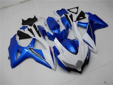 2008-2010 White Blue Suzuki GSXR 600/750 Motorcycle Fairings