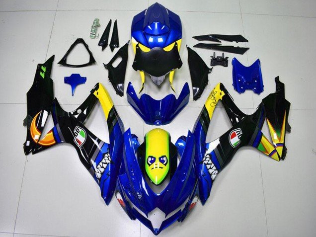2008-2010 Blue Yellow Shark Suzuki GSXR 600/750 Motorcycle Fairings