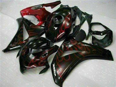 2008-2011 Glossy Black Red Flame Honda CBR1000RR Motorcycle Fairing Kits