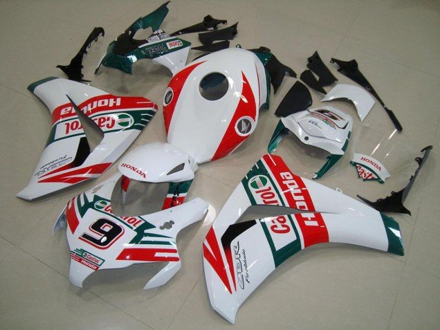 2008-2011 White Red Dark Green Castrol No 9 Honda CBR1000RR Motorcycle Fairings