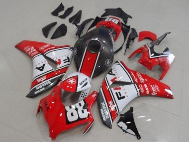 2008-2011 White Red Matte Black Dunlop Fiamm 88 Honda CBR1000RR Motorcycle Fairings