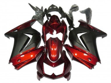2008-2012 Red Matte Black Kawasaki EX250 Motorcycle Fairings