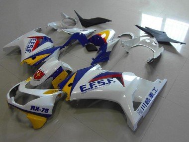 2008-2012 White Yellow Blue Red EFSF RX-78 Kawasaki ZX250R Motorcycle Fairings