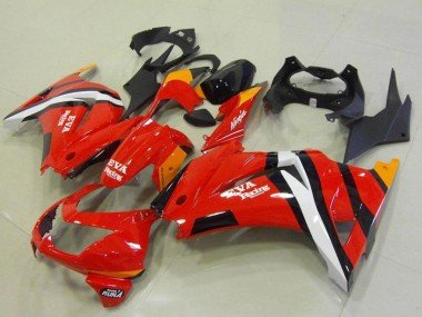 2008-2012 Red Orange White Black Eva Racing Kawasaki ZX250R Motorcycle Fairings