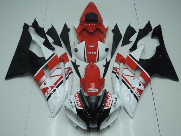 2008-2016 White Red Black Yamaha YZF R6 Motorcycle Fairing