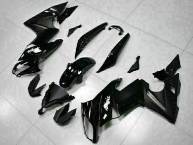 2009-2011 Glossy Black White Decal Kawasaki EX650 Motorcycle Fairings