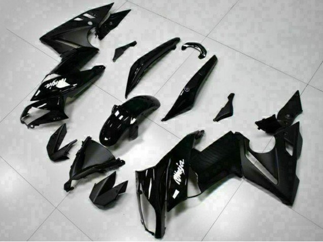 2009-2011 Glossy Black White Decal Kawasaki EX650 Motorcycle Fairings