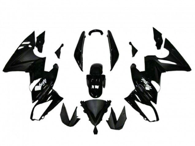 2009-2011 Glossy Black White Decal Kawasaki EX650 Motorcycle Fairings