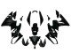 2009-2011 Glossy Black White Decal Kawasaki EX650 Motorcycle Fairings