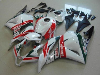 2009-2012 White Red Green Castrol Honda CBR600RR Motorcycle Fairings