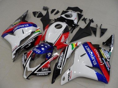 2009-2012 White Red Blue Glossy Black EuroBet Lee Star Honda CBR600RR Motorcycle Fairings