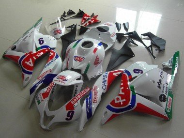 2009-2012 White Blue Red Pata Honda CBR600RR Motorcycle Fairings