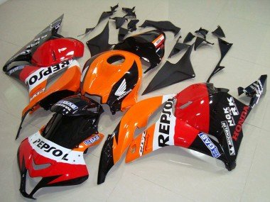 2009-2012 Orange White Red Glossy Black Repsol Honda CBR600RR Bike Fairings