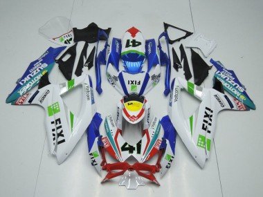2009-2016 White Blue Yred Yellow Green Fixi 41 Suzuki GSXR 1000 Motorcycle Fairings