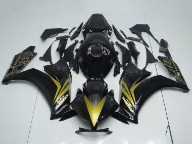 2012-2016 Glossy Black Gold Honda CBR1000RR Motorcycle Fairings