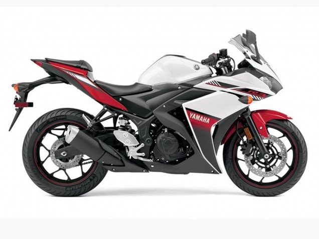 2015-2018 White Red Black Yamaha YZF R3 Motorcycle Fairings