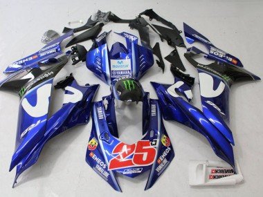 2017-2023 White Blue Green Monster MoviStar Yamaha YZF R6 Motorcycle Fairing
