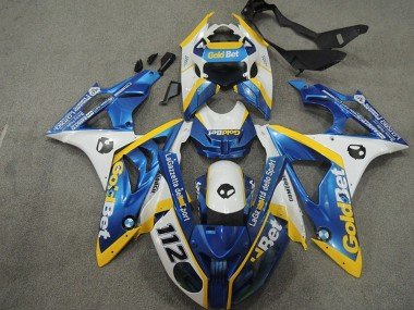 2009-2014 White Yellow Blue GoldBet 112 BMW S1000RR Motorcycle Fairings