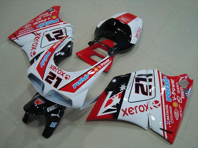 1993-2005 White Red Glossy Black Valsir Xerox 21 Ducati 748 916 996 996S Motorcycle Fairings