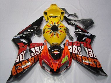 2004-2005 Yellow Orange Glossy Black Repsol Rossi 46 Honda CBR1000RR Motorcycle Fairing