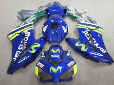 2004-2005 Blue Green Yellow MoviStar Castrol Honda CBR1000RR Motorcycle Fairings