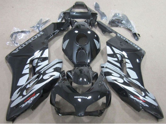 2004-2005 Glossy Black Silver Honda CBR1000RR Motorcycle Fairings
