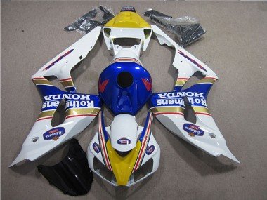 2006-2007 White Blue Yellow Gold Rothmans Honda CBR1000RR Motorcycle Fairings