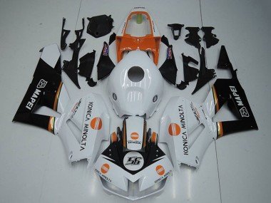 2012-2016 White Orange Glossy Black Konica Minolta 56 Honda CBR1000RR Motorcycle Fairings