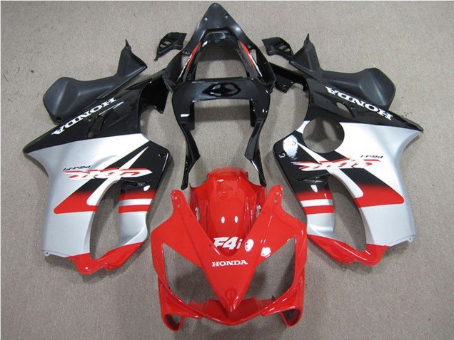 2001-2003 Silver Red Glossy Black Honda CBR600 F4i Motorcycle Fairings