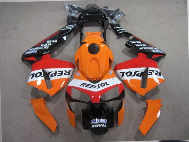 2003-2004 Orange White Red Glossy Black Repsol Honda CBR600RR Bike Fairings