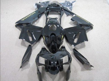 2003-2004 Glossy Black Matte Black Gold Decal Honda CBR600RR Motorcycle Fairings
