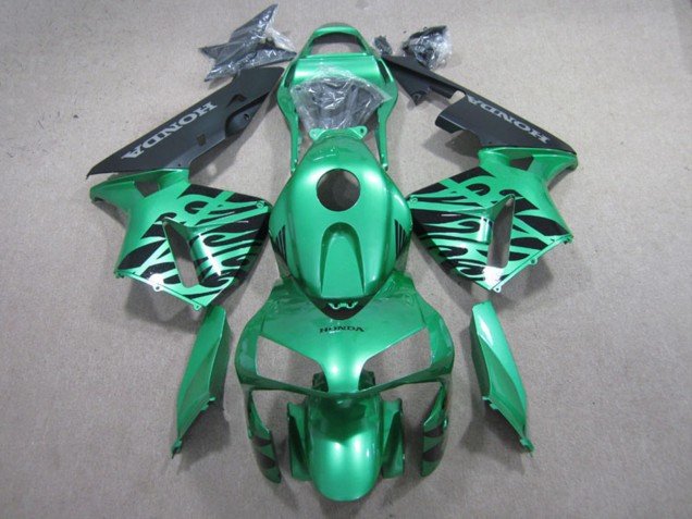 2003-2004 Green Black Flame Honda CBR600RR Motorcycle Fairings
