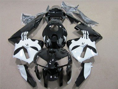 2005-2006 Glossy Black White Honda CBR600RR Motorcycle Fairing