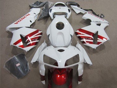 2005-2006 White Red Honda CBR600RR Motorcycle Fairing
