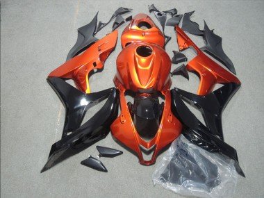 2007-2008 Orange Glossy Black Honda CBR600RR Motorcycle Fairings