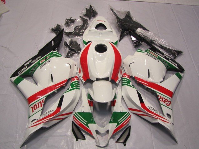 2009-2012 White Red Green Castrol Honda CBR600RR Motorcycle Fairing
