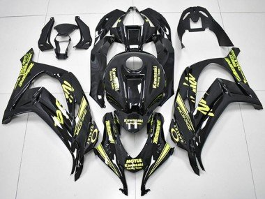 2016-2020 Glossy Black Yellow Motul Racing Team Motocard Kawasaki ZX10R Motorcycle Fairings