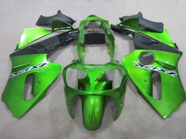 2000-2001 Green Matte Black Kawasaki ZX12R Motorcycle Fairings