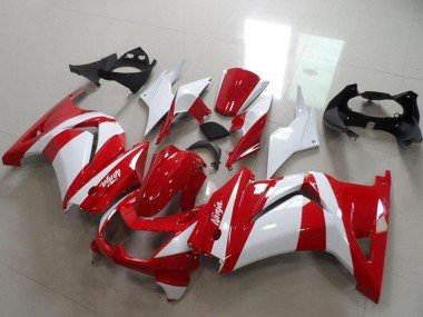 2008-2012 White Red Kawasaki ZX250R Motorcycle Fairings