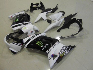 2008-2012 White Glossy Black GREEN Elf Monster Kawasaki ZX250R Motorcycle Fairings