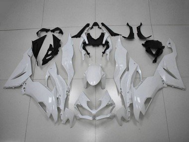 2019-2022 White Kawasaki ZX6R Motorcycle Fairings