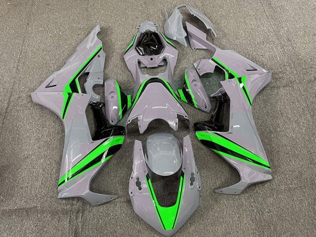 2017-2023 Nardo Grey with Green Stripe Honda CBR1000RR Motorcycle Fairings