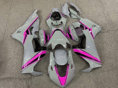 2017-2023 Nardo Grey with Pink Stripe Honda CBR1000RR Motorcycle Fairings