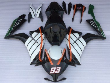 2012-2016 White Orange Glossy Black Baracuda 93 Honda CBR1000RR Motorcycle Fairings