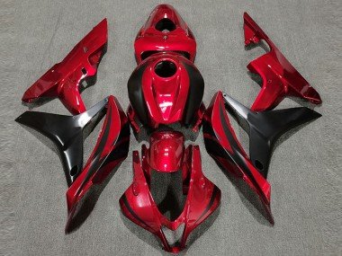 2007-2008 Red Glossy Black OEM Style Honda CBR600RR Motorcycle Fairing
