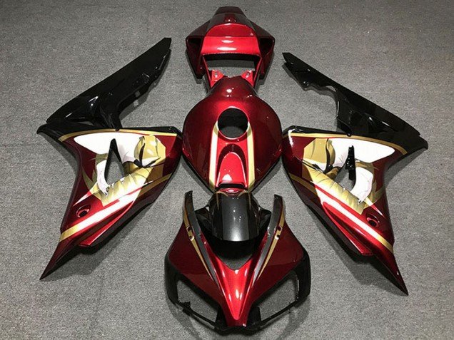 2006-2007 Red White Gold Glossy Black Honda CBR1000RR Motorcycle Fairings