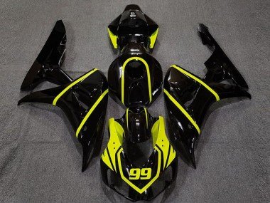 2006-2007 Glossy Black High Viz Yellow 99 Honda CBR1000RR Motorcycle Fairing