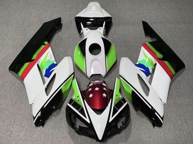 2004-2005 White Green Red Glossy Black Star Honda CBR1000RR Motorcycle Fairings